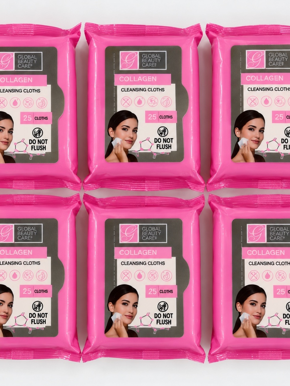 Collagen Cleansing Cloths - Pink Global Beauty Care Collagen Wipes & Masks Set